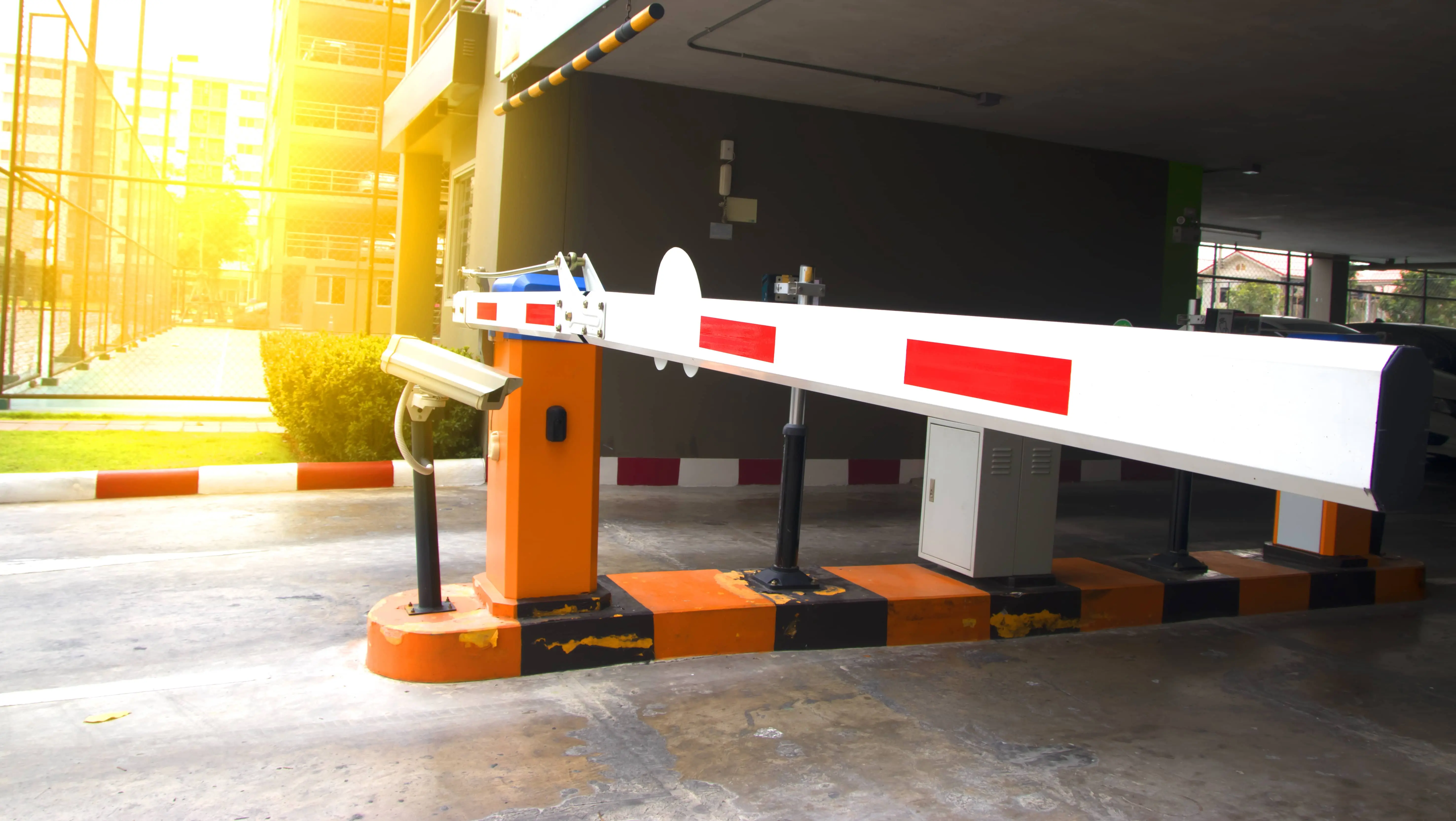 Boomgate with mounted surveillance camera